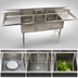 Thumbnail image #3 for 102-Inch Economy 3-Compartment Stainless Steel Sink with Double Drainboards