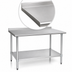 Thumbnail image #3 for Eagle Group Budget Series 84-Inch x 36-Inch 430 Stainless Steel Work Table with 1-1/2-Inch Rear Up-Turn and Adjustable Undershelf