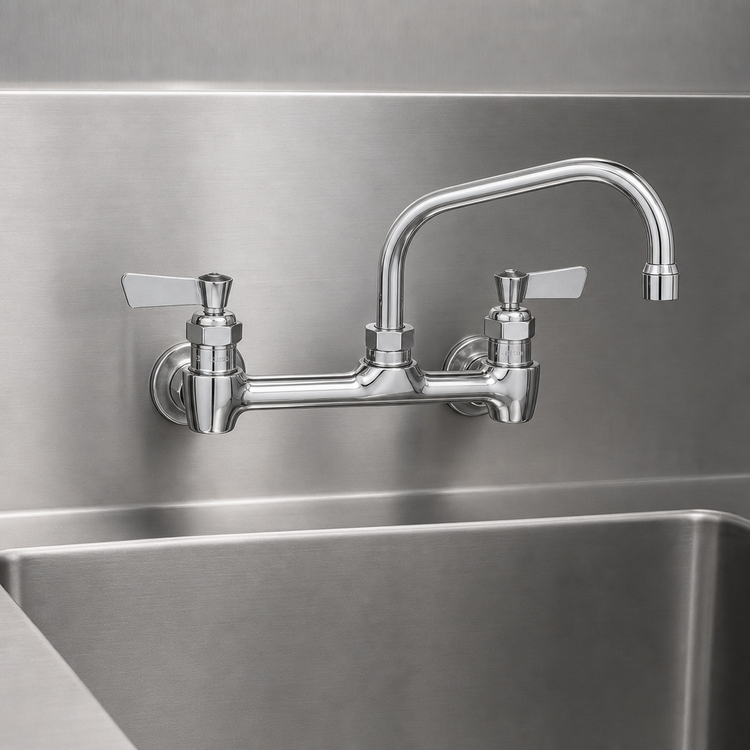Product image #3 for Fisher 8-Inch Center Backsplash Faucet with 10-Inch Swing Spout and Lever Handles