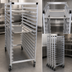 Thumbnail image #3 for Channel 20-Pan End-Load Nesting Aluminum Bun Pan Rack with 5-Inch Swivel Casters