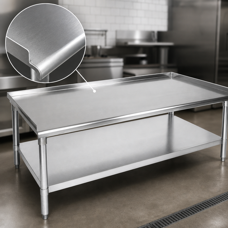 Product image #3 for John Boos 60-Inch x 24-Inch Stainless Steel Equipment Stand with 1-1/2-Inch Upturn and Adjustable Undershelf