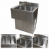 Thumbnail image #4 for BK Resources Slim-Line 36 Inch Three-Compartment Underbar Sink with Pedestal Base