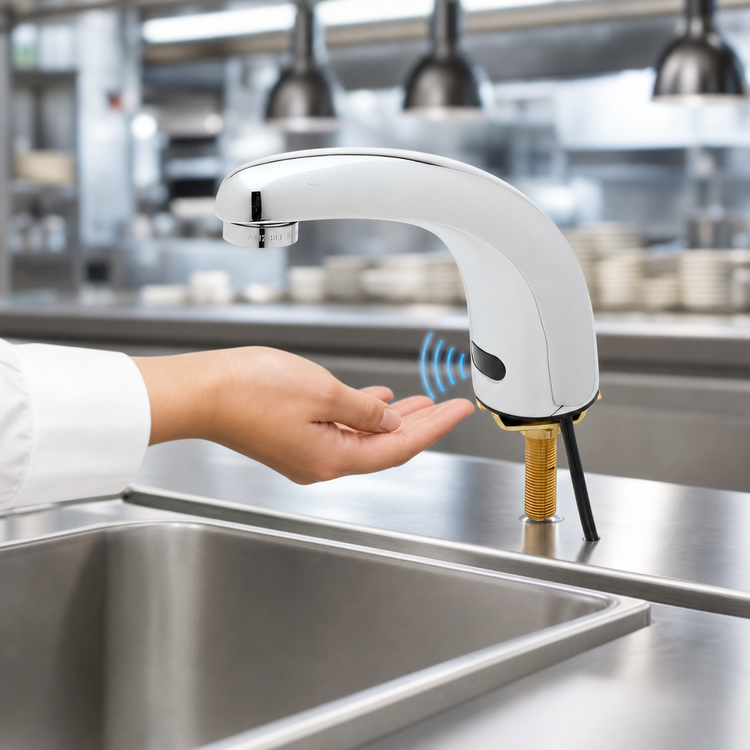 Product image #3 for Equip Touchless Electronic Sensor Faucet, Single Hole Deck Mount, Chrome-Plated Brass