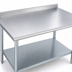 Thumbnail image #3 for Duke Manufacturing 316-3030-2R 30" x 30" Stainless Steel Work Table with 1-1/8" Straight Riser, 16-Gauge 300 Series Top and Galvanized Undershelf