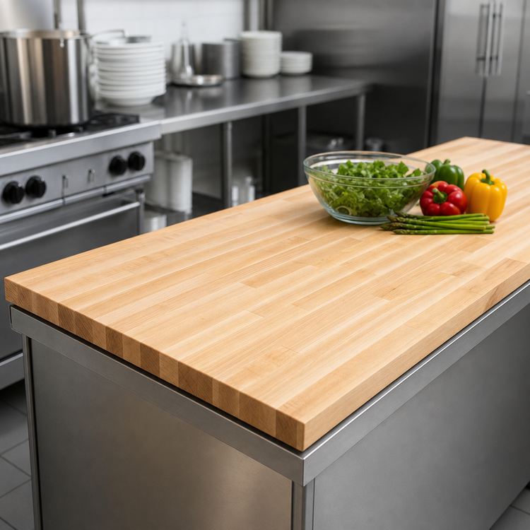Product image #3 for John Boos Boos Block Kitchen Countertop, 120 x 42 x 1-1/2 Inches, Northern Hard Rock Maple, Varnique Finish
