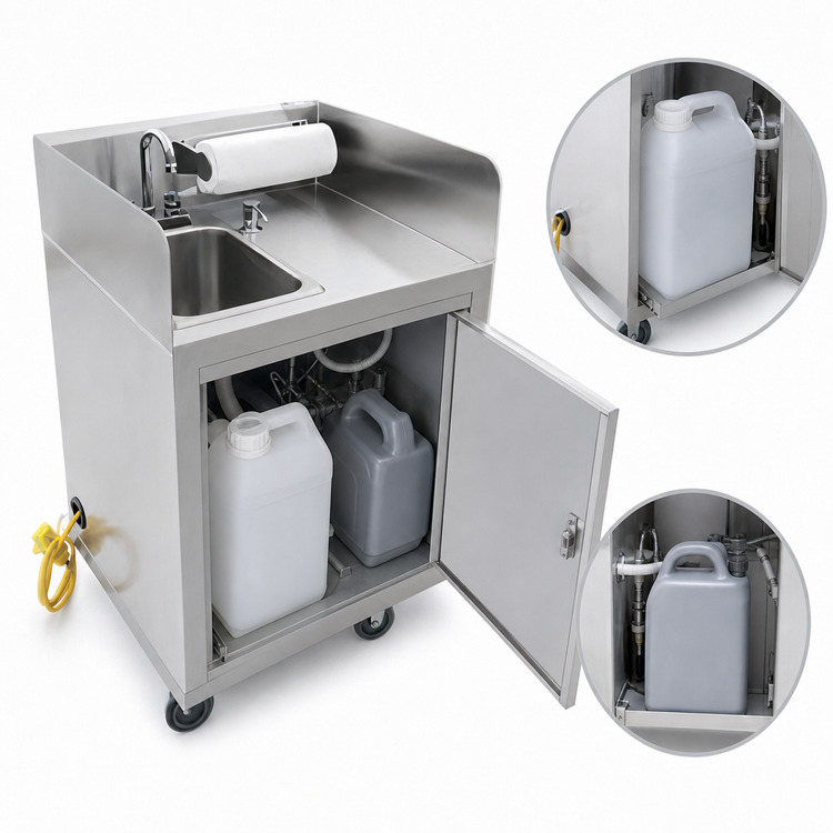 Product image #3 for John Boos MHS-2624 Self-Contained Mobile Stainless Steel Hand Sink