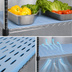 Thumbnail image #3 for QuadPlus 72 x 24 Inch Blue Polymer Louvered Shelf Mat with Chrome Wire Frame