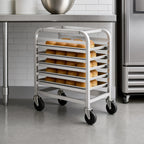 Thumbnail image #3 for Channel Manufacturing 428S Half-Height Stainless Steel Side-Load Bun Pan Rack, 9-Pan, 18 x 26-Inch, 5-Inch Casters