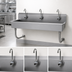 Thumbnail image #3 for Advance Tabco 60-Inch Wall-Mounted Multiwash Hand Sink with 3 Electronic Faucets