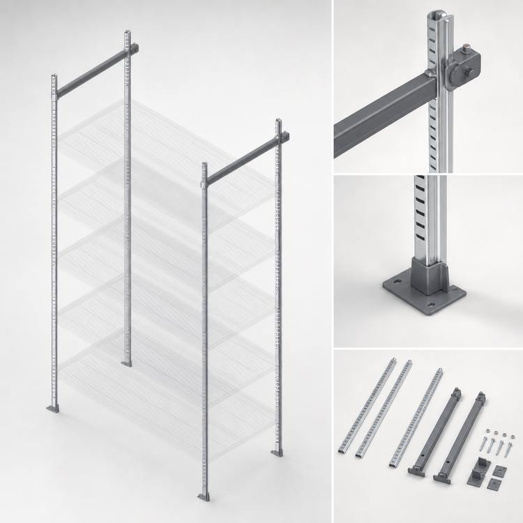 Product image #3 for Quantum 18-Inch Stationary End Kit for Overhead Track Shelving