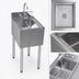 Thumbnail image #3 for BK Resources 1-Compartment Underbar Dump Sink with Faucet, 10 x 14 x 6 Bowl, 14-1/2 Inch W x 18-1/4 Inch D x 32-1/2 Inch H