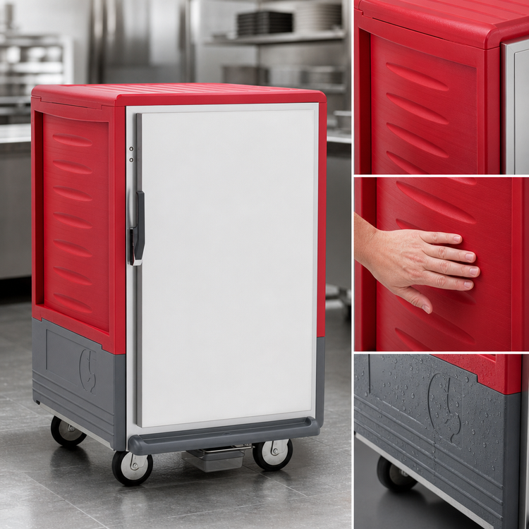 Product image #3 for Metro C5 3 Series Half-Height Moisture Heated Holding and Proofing Cabinet, Mobile, Red Insulation Armour