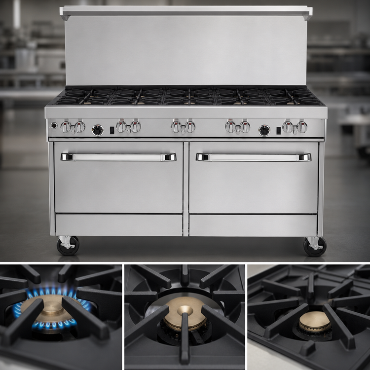 Product image #3 for Southbend Ultimate 4602AA-2G 60" Gas Restaurant Range with 6 Burners and Double Convection Ovens