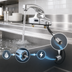 Thumbnail image #3 for ChekPoint Touchless Electronic Deck-Mount Faucet with Hydro-Generator Power Supply, 4-Inch Centers, Chrome-Plated Brass