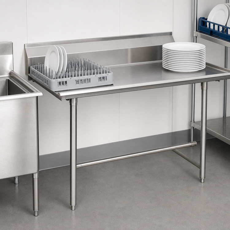 Product image #3 for Eagle Group Spec-Master Straight Clean Dishtable, 60 x 30 Inches, Left-to-Right Operation, 14/304 Stainless Steel Top