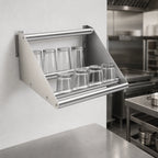 Thumbnail image #3 for Klinger's Trading TSW1922 Wall-Mounted Tubular Glass Rack Sorting Shelf, 22 x 18-1/2 Inches, 14-Gauge 304 Stainless Steel