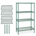 Thumbnail image #3 for Quantum WR86-1872P Wire Shelving Starter Unit, 72" W x 18" D x 86" H, 4-Shelf Stationary, Green Epoxy Finish