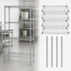 Thumbnail image #3 for Quantum WR63-1824C Wire Shelving Starter Unit, 24"W x 18"D x 63"H, 4 Shelves, Chrome Finish, Stationary