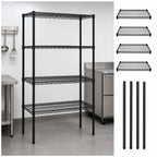Thumbnail image #3 for Quantum WR86-2160BK 60"W x 21"D x 86"H Stationary Wire Shelving Starter Kit, 4 Shelves, 4 Posts, Black Epoxy Finish