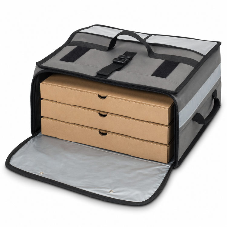 Product image #3 for WinGo Bag Premium Insulated Large Pizza Delivery Bag, Gray, Holds 3 18-Inch Pizza Boxes