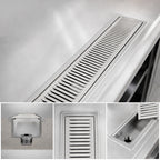 Thumbnail image #3 for John Boos URN6-18-W Weld-In Stainless Steel Urn Trough with Removable Grate and 1-Inch MPT Drain, 18 x 4-3/4 Inches