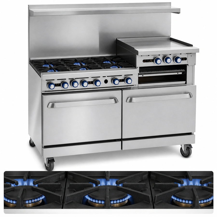 4 Open Burners with Pilot Lights