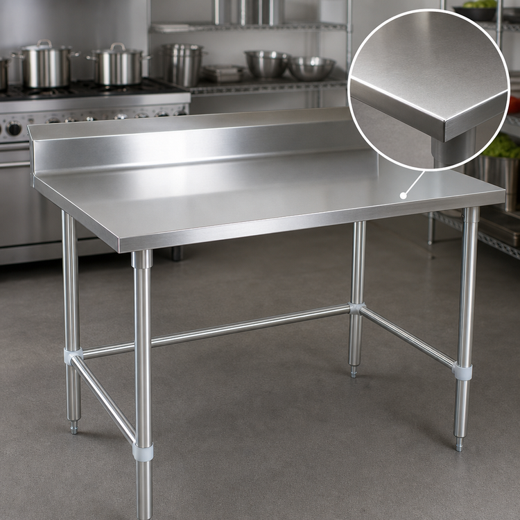 Product image #3 for John Boos Stallion 60-Inch x 30-Inch Stainless Steel Work Table with 5-Inch Backsplash
