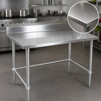 Thumbnail image #3 for John Boos Stallion ST6R5-3060SBW 60-Inch x 30-Inch Stainless Steel Work Table with 5-Inch Backsplash, 16/300 Top