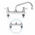 Thumbnail image #3 for Fisher Stainless Steel Deck-Mount Manual Faucet with 8-Inch Centers and 8-Inch Swing Spout