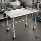 Thumbnail image #3 for John Boos DST6-3061SBW-C 60-7/8" x 30-3/8" Stainless Steel Sorting Table, 16-Gauge, Raised Edge, Locking Casters
