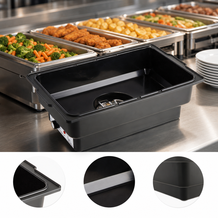 Product image #3 for CAC China Full Size Electric Water Pan Hot Well, 120V, 900W, Black