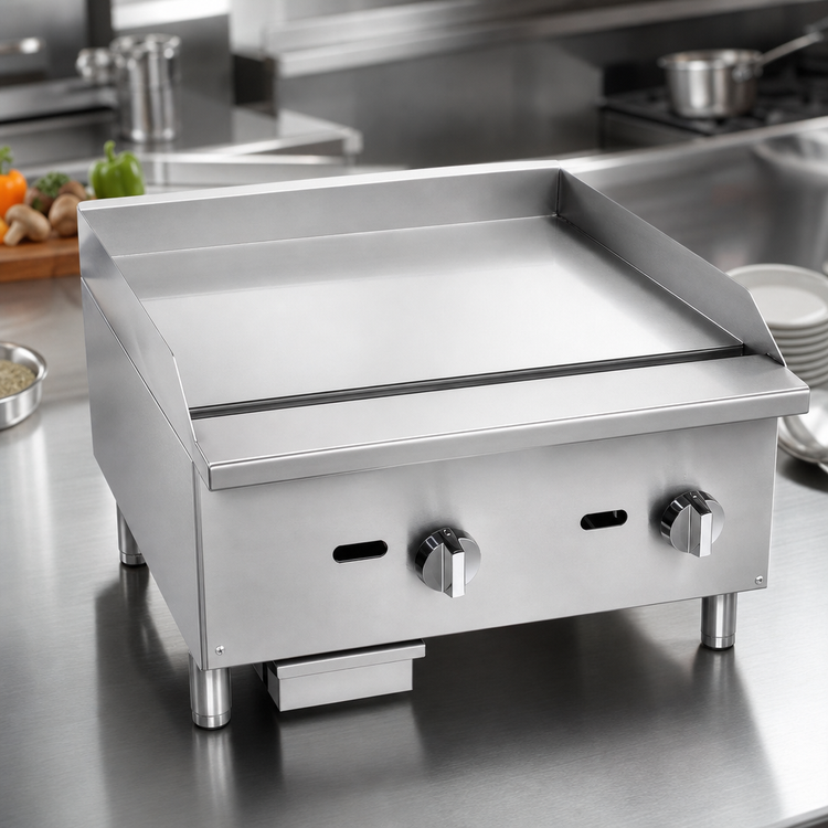 Product image #3 for Comstock-Castle 24-Inch Countertop Gas Griddle with Smooth Polished Steel Plate