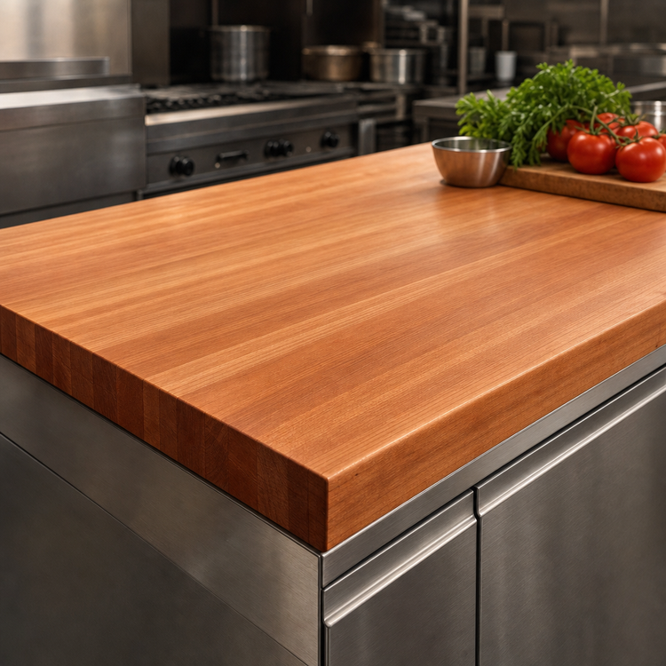 Product image #3 for John Boos Boos Block American Cherry Edge-Grain Kitchen Countertop, 96 x 32 x 2-1/4 Inches, Oil Finish