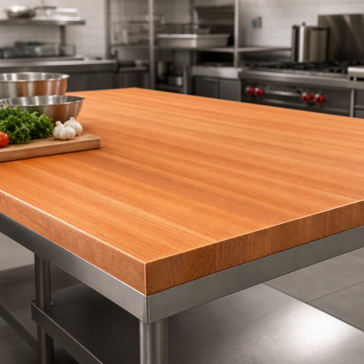 Product image #3 for Boos Block 72" x 38" x 2-1/4" Edge Grain Cherry Kitchen Countertop, Varnique Finish