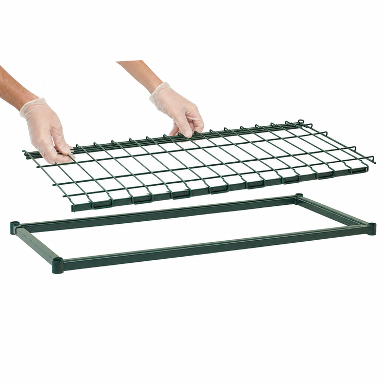 Product image #3 for Metro Super Erecta 54 x 18 Inch Metroseal 3 Epoxy-Coated Dunnage Shelf with Removable Wire Deck