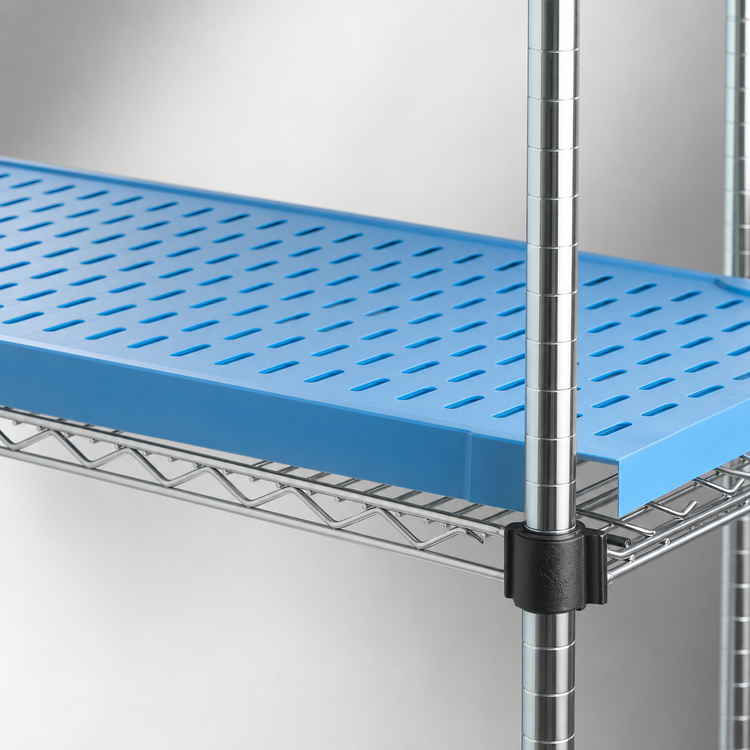 Product image #3 for Eagle Group QuadPlus 72-Inch x 21-Inch Blue Polymer Vented Shelf Mat with Microgard Antimicrobial Protection
