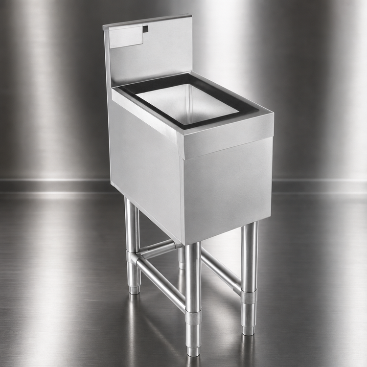 Product image #3 for Eagle Group Spec-Bar 30"W x 19"D Stainless Steel Underbar Ice Bin/Cocktail Unit, 84 lb. Capacity