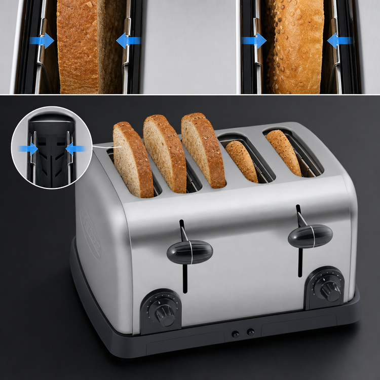 Product image #3 for Hatco 4-Slot Pop-Up Toaster for Bread and Bagels, 208V, Stainless Steel