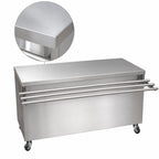 Thumbnail image #3 for BK Resources SECT-2472HL 72-Inch Stainless Steel Solid-Top Serving Counter with Enclosed Cabinet, Locking Door, and Drop Shelf
