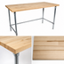 Thumbnail image #3 for BK Resources 60 x 36 Inch Hard Maple Top Work Table with Stainless Steel Open Base