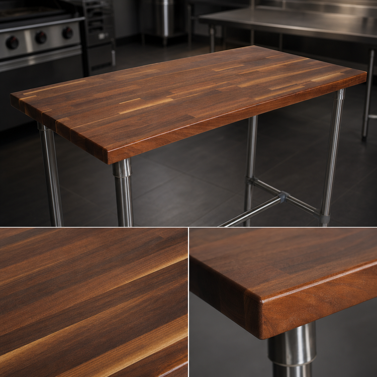 Product image #4 for John Boos Cucina Classico American Black Walnut Island Work Table, 48 x 30 x 35 Inches