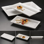 Thumbnail image #3 for American Metalcraft Endurance MEL19 White Melamine Rectangular Platter, 14-1/4 x 7-1/2 x 1-1/2 Inches Case of 12