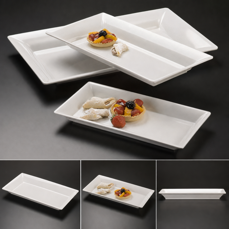 Product image #3 for American Metalcraft Endurance White Melamine Rectangular Platter, 14-1/4 x 7-1/2 x 1-1/2 Inches