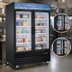 Thumbnail image #3 for Omcan 53-Inch Wide Two-Section Glass Door Reach-In Display Freezer, 45 Cu. Ft., Black, Bottom Mount