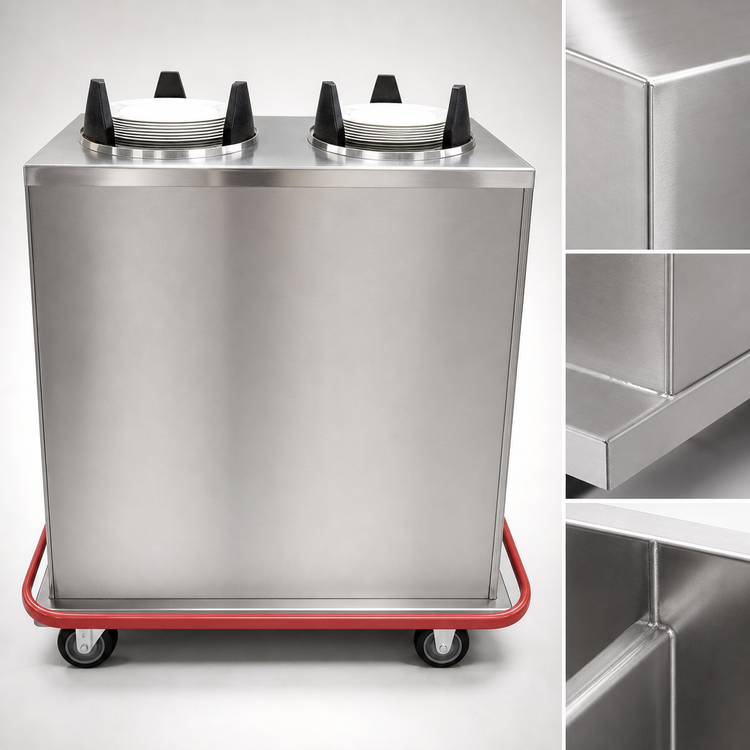 Product image #3 for Enclosed Unheated 2-Silo Mobile Plate Dispenser Cart for 12-Inch Round Plates