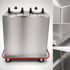 Thumbnail image #3 for Carter-Hoffmann (Middleby) EPD2S12 Enclosed Unheated 2-Silo Mobile Plate Dispenser Cart for 12-Inch Round Plates