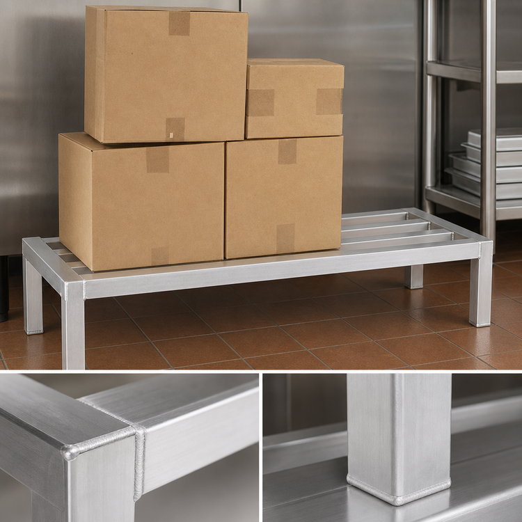 Product image #3 for New Age 2000 Series All-Welded Aluminum Dunnage Rack, 60W x 20D x 8H, 2000 lb. Capacity
