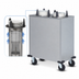 Thumbnail image #3 for Dinex Mobile Enclosed Stainless Steel Unheated 3-Silo Plate Dispenser for 12-Inch Round Plates