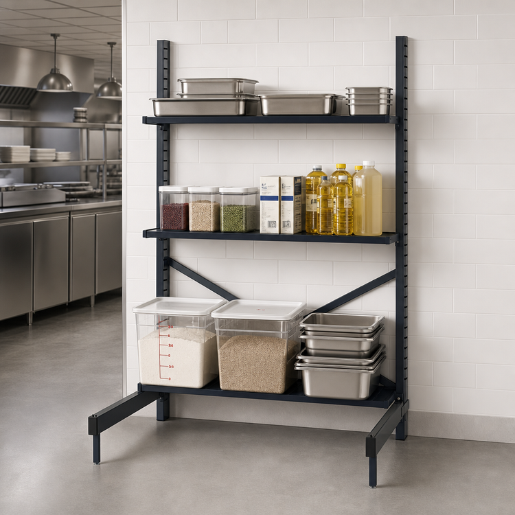 Product image #3 for Metro SmartLever 54"W x 18"D Cantilevered Starter Shelving Base Kit, 76-3/8"H