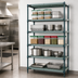 Thumbnail image #3 for Quantum 5-Tier Stationary Wire Plastic Mat Shelving Unit, 42W x 24D x 86H, Green Epoxy Antimicrobial